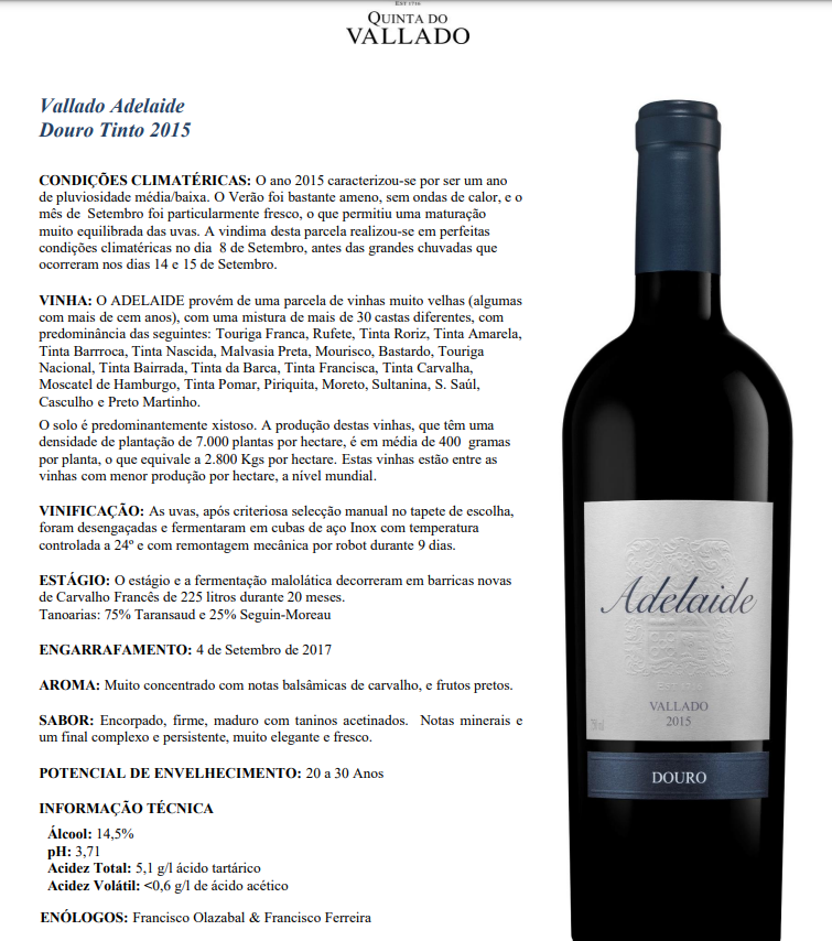 Vallado Adelaide Tinto 2015